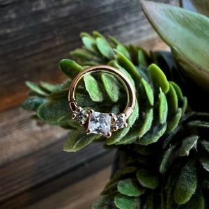 Maria Tash 16ga 5/16” Horizontal Solid 14k Rose Gold Princess Clicker